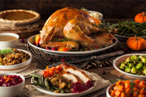 Thanksgiving meal with dental implant friendly foods