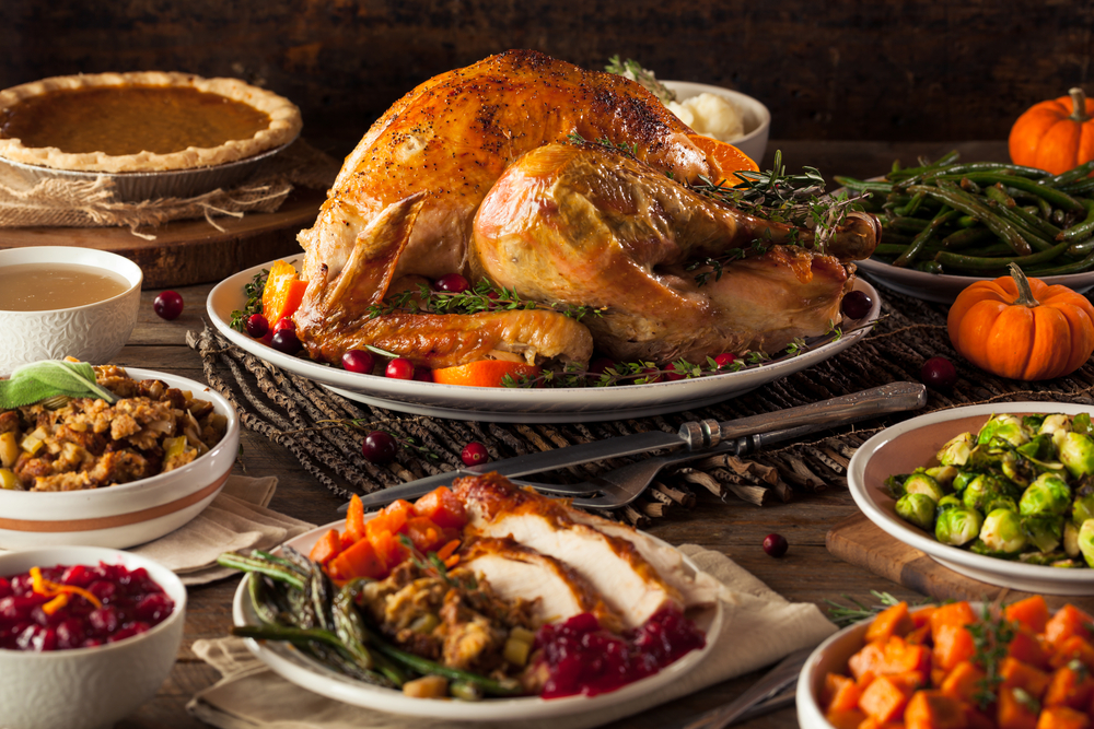 Thanksgiving meal with dental implant friendly foods